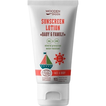 Wooden Spoon Био слънцезащитен лосион Wooden Spoon - Baby & Family, SPF 50, 150 ml
