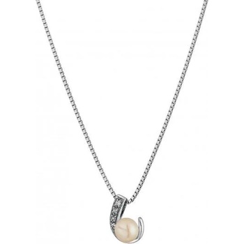 Image 1 of Swan Сребърно колие със сладководна бяла перла и цирконий CAA020N Swan