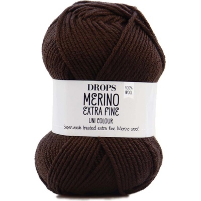 Drops Merino Extra Fine 09 tmavá hnědá