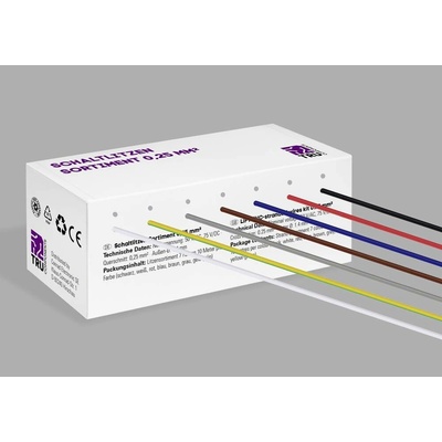 TRU COMPONENTS TC-12112352 opletenie / lanko, 0.25 mm², čierna, biela, červená, modrá, hnedá, sivá, žltozelená, 1 sada