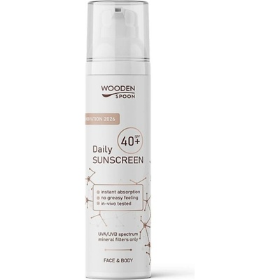 Wooden Spoon Light&Dry Minerální opalovací krém na obličej SPF40 100 ml