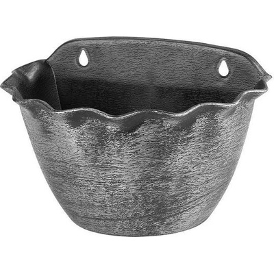 STREND PRO Wave Květináč závěsný 26x18cm stříbrný metalický efekt
