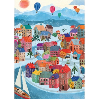 Image 1 of Pieces & Peace - Puzzle Winter Village - 500 piese