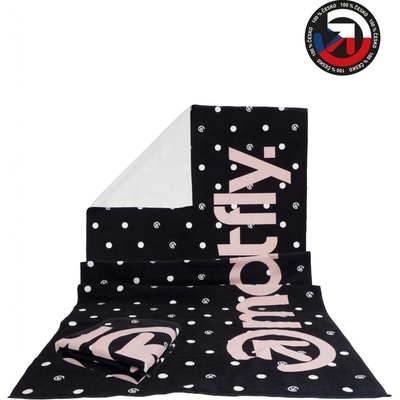 Meatfly ručník Wave Black Dots/Powder Pink 70 x 140 cm | Černá