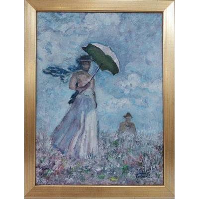 Claude Monet, Dáma so slnečníkom - 1 - Ing. Lujza Ferková, originálny, ručne maľovaný obraz S (do veľkosti 45x45cm) Viac farieb