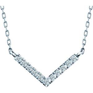 SAVICKI Колие от бяло злато 585, бели лабораторни диаманти, 0, 15К, 42 см - savicki - 1 034,63 лв