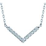 SAVICKI Колие от бяло злато 585, бели лабораторни диаманти, 0, 15К, 42 см - savicki - 1 034,63 лв