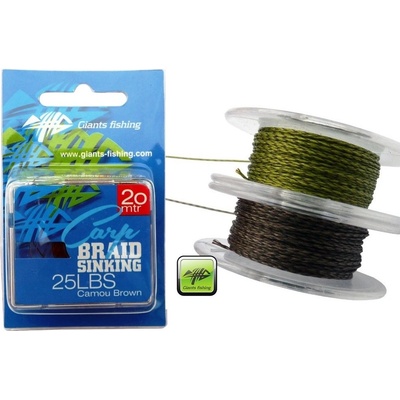 Giants Fishing šnúra Carp Braid Sinking 35lb 20m Camou Brown