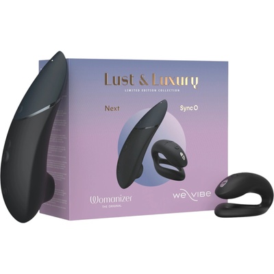 Womanizer Lust& Luxury - комплект стимулатор и вибратор за двойки (черен)
