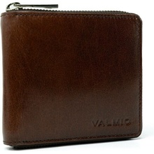 Valmio kožená peněženka na zip hnědá