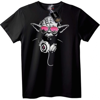 NOONEBRAND Тениска Йода с Розови Слънчеви Очила - M, Black