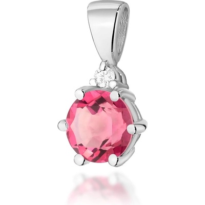 Blink Blink Zlatý prívesok s diamantom a ružovým Topásom 4430BpTB