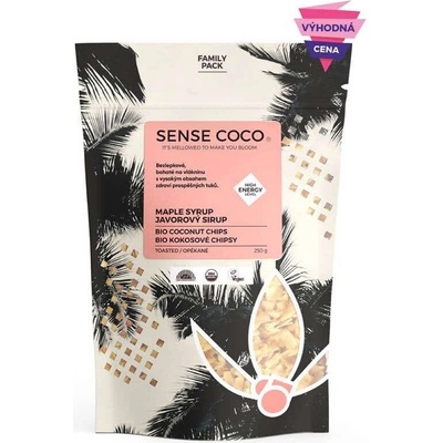 Sense Coco XXL Kokosové čipsy s javorovým sirupom BIO 250 g
