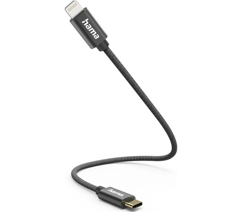 Hama 201601 USB-C - Lightning, 0,2m, černý