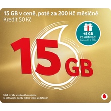 Vodafone SIM Předplacená karta 30 Zlatá karta 15GB (10GB + 5GB ZDARMA) + 50 Kč kredit