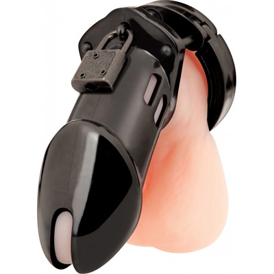 Blueline Acrylic See Thru Chastity Cage Black