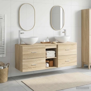 vidaXL Комплект шкафове за баня 3 бр. Дъб сонома 49, 5 x 41 x 64, 5 см (3405805)