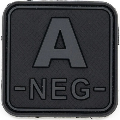 JACKETS TO GO nášivka KRV A- NEG plast velcro ČIERNA