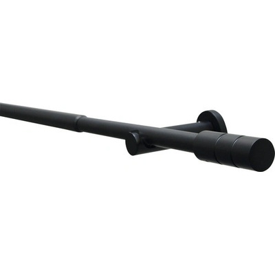 Gardinia Súprava záclonová roztiahnuteľná KRETA 19/16 mm, 120 -210 cm, čierná matná