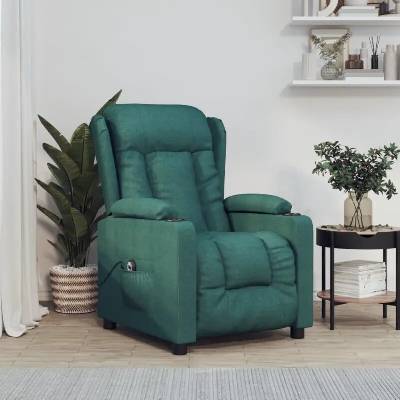 vidaXL 3098783 Elektrické polohovací tmavě zelené textil