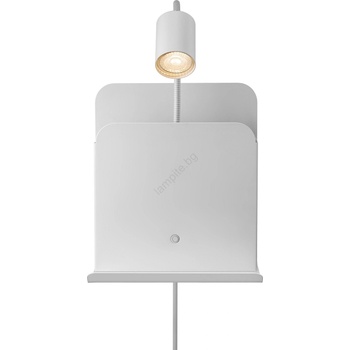 Nordlux - Стенно осветително с USB и рафт ROOMI 1xGU10/8W/230V бяло (NX0224)
