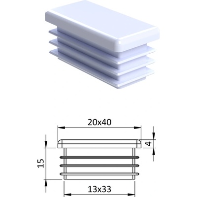 Krytka plastová 20 x 40 mm