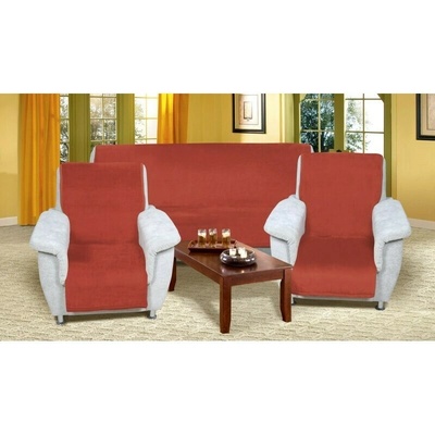 Bellatex Přehozy na sedací soupravu Korall micro terrakota, 150 x 200 cm, 2ks 65 x 150 cm