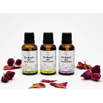 Image 1 of JO & JO Ltd Капки на д-р Бах Комбинация 1, 4 и 6 - АНТИ СТРЕС за Домашни Любимци - 3 х 30 мл, България