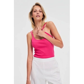 Moodo Памучен топ в цвят фуксия Moodo Moodo | Lilav | ЖЕНИ | XS