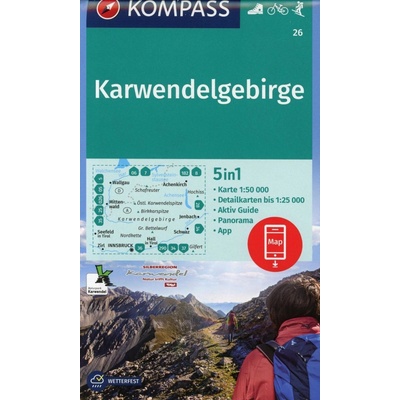 Kompass 26 Karwendelgebirge 1:50 000 turistická mapa