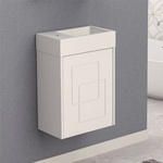 InterCeramic Конзолен шкаф за баня InterCeramic ICP 4530 NEW с умивалник 4530 NEW/2 - стенен модел, 46 см (ICP 4530 NEW)