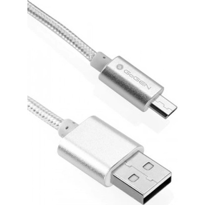 GoGEN MICUSB 100 MM05 USB/micro USB, oplétáný, 1m, stříbrný
