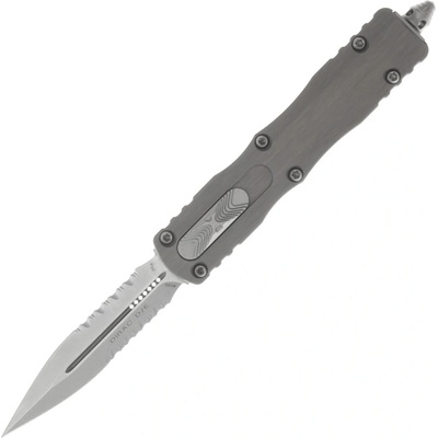Microtech DIRAC D/E STONEWASH PART SERRATE NATURAL CLEAR 225-11NC
