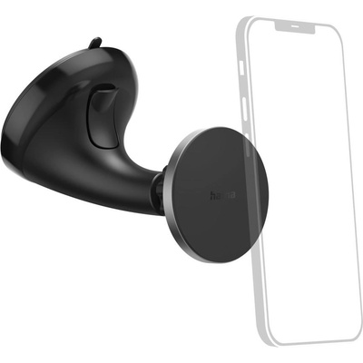 Hama Магнитна стойка за кола за телефон MagLock, За предното стъкло, Черна (210106)