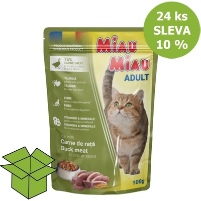 Miau Miau Cat kačacie v omáčke 24 x 100 g