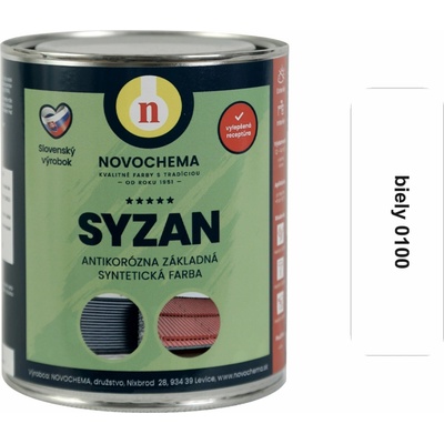 NOVOCHEMA SYZAN antikorózna základná syntetická farba na kov 0,9 kg Biela