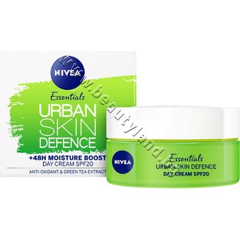 Nivea Дневен крем Nivea Essentials Urban Skin Defence + 48H Moisture Boost SPF 20, p/n NI-82550 - Дневен крем за лице за предпазване от външните влияния и мигновена хидратация (NI-82550)