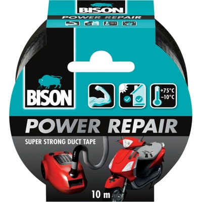 Bison Power Repair lepiaca páska 10 m čierna