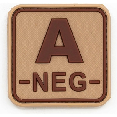 JACKETS TO GO nášivka KRV A- NEG plast velcro DESERT