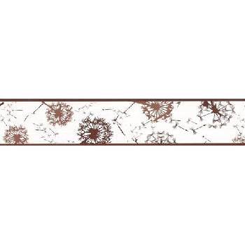 IMPOL TRADE D 58-041-1 Samolepící bordura pampelišky hnědé, rozměr 5 m x 5,8 cm