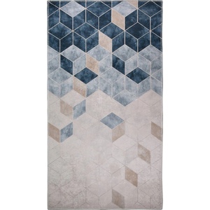 Vitaus Тъмносин и кремав миещ се килим 200x80 cm - Vitaus (KRN-9525-80x200)
