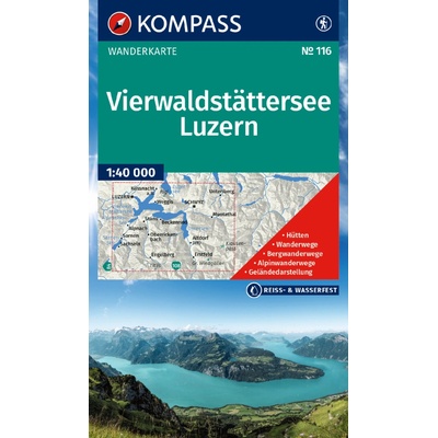 116 Vierwaldstättersee, Luzern 1: 40 000 KOMPASS