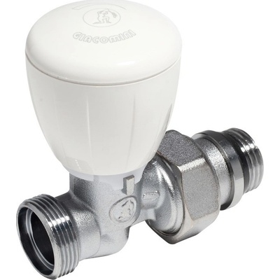 GIACOMINI Term. ventil přímý s ruční hlavou, adaptérový vývod pro připojení trubek z CU nebo umělých hmot, chrom 1/2"x18 (R432X034)