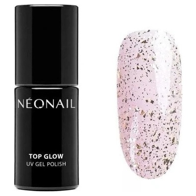 NeoNail Top Glow vrchný lak na nechty Gold Flakes 7,2 ml