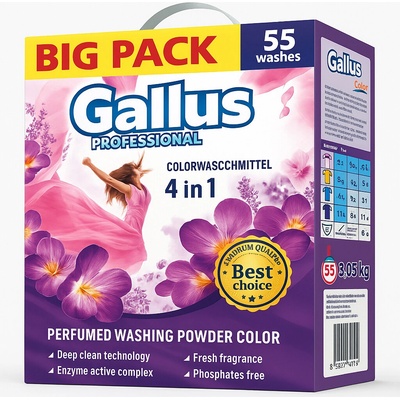 Gallus Professional 4v1 Prášok na pranie Color 3,05 kg