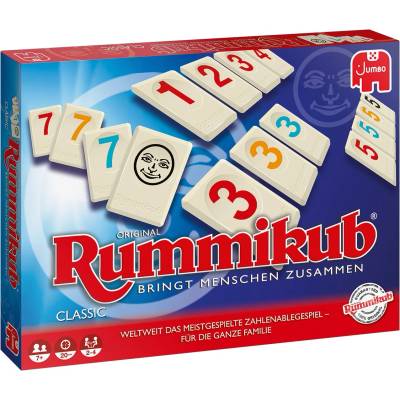 Jumbo Games Original Rummikub Classic - the classic board game - for adults and children aged 7 and over JUM17571 Multicolored 2.7 x 3.7 cm