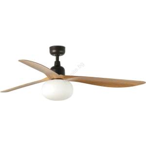 Faro Barcelona FARO 34360WT-11L-таванен вентилатор OUTWOOD L 1xE27/15W кафяв/черен диам. 150 см WT IP44+ДУ (FA34360WT-11LA)