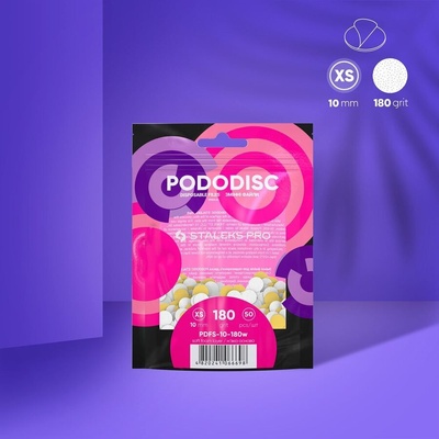 Сменяеми файлове на мека основа за диск за педикюр Pododisc XS размер 180 грит /50бр. / (PDFS-10-180w)