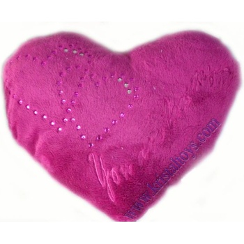 Плюшено сърце с надпис и камъчета