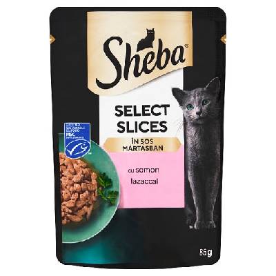 Sheba Select Slices kompletné mokré krmivo pre dospelé mačky s lososom 85 g